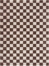Canika Brown Washable Checkered Area Rug