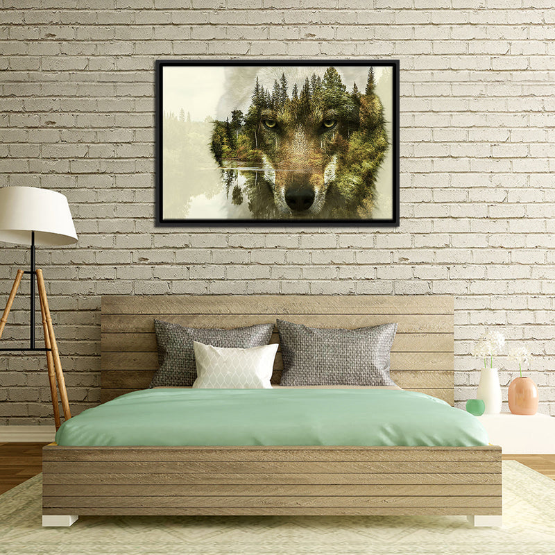 Wolf Head Silhouette Wall Art