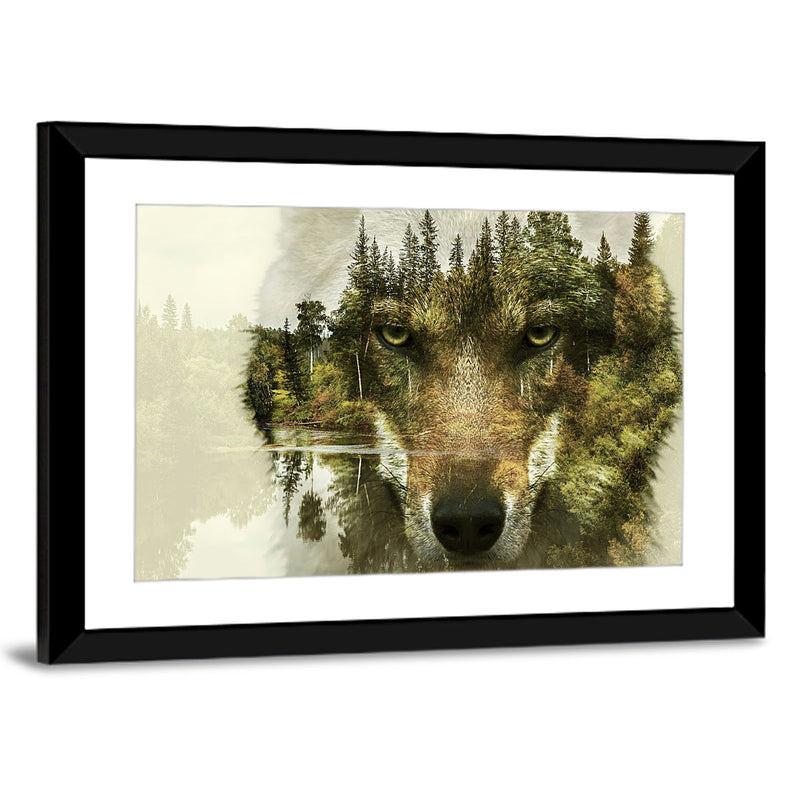 Wolf Head Silhouette Wall Art
