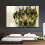 Wolf Head Silhouette Wall Art