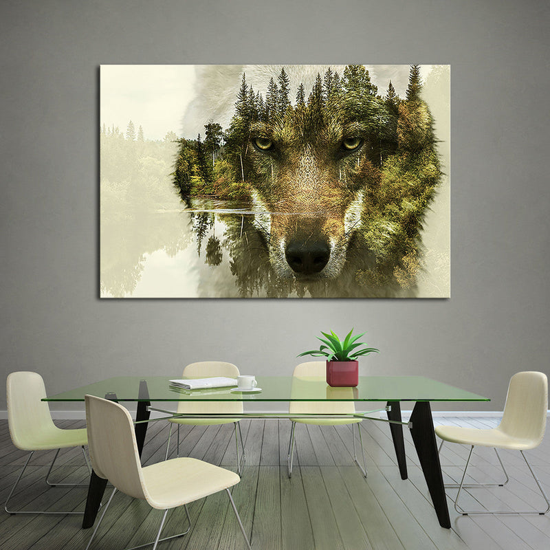 Wolf Head Silhouette Wall Art