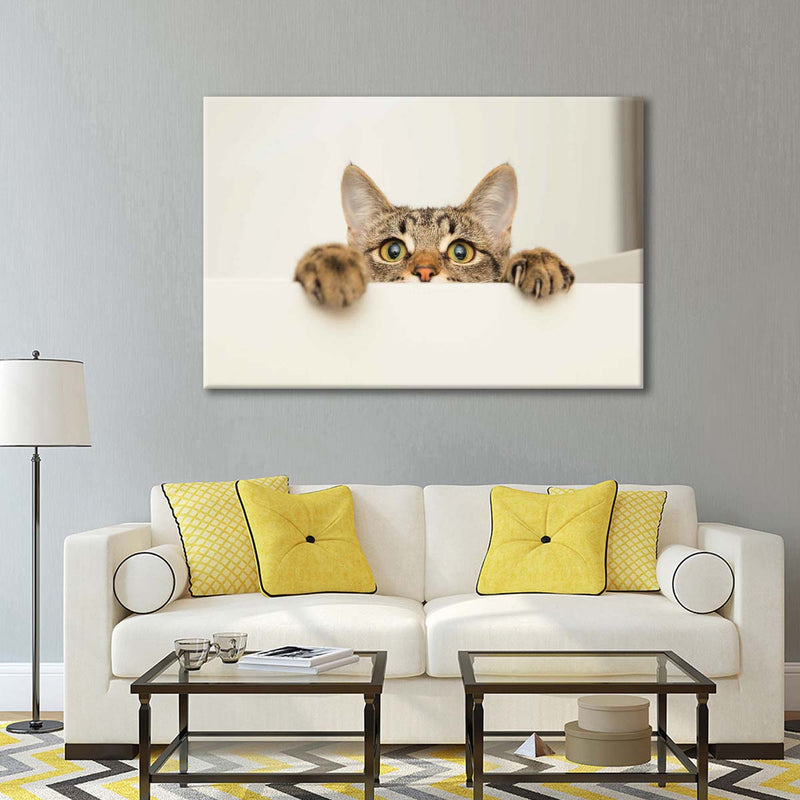 Peeking Young Cat Wall Art