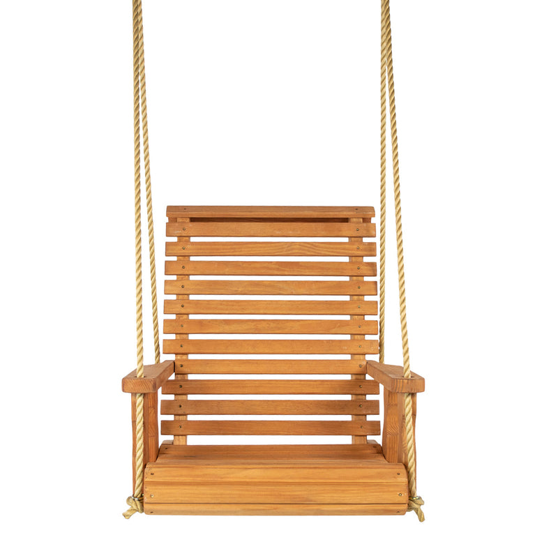 Amish Casual Heavy Duty Cedar Stain Clearcoat Roll Back Swing Chair