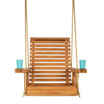 Amish Casual Heavy Duty Cedar Stain Clearcoat Roll Back Swing Chair