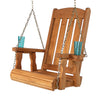Amish Casual Heavy Duty Outdoor Wood Swing Chair in Cedar Clearcoat