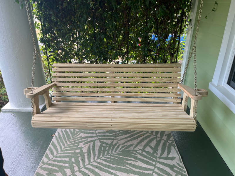 Amish Casual 6 Foot Unfinished Roll Back Porch Swing