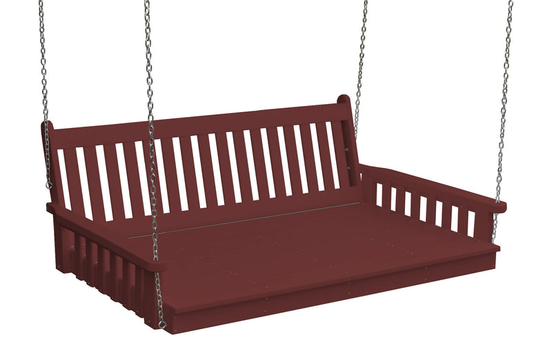 Keystone Amish Co. 4 Foot Franklin Recycled Plastic Swing Bed, Cherry Wood