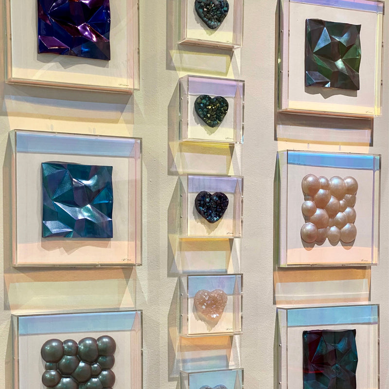 Rainbow Acrylic Shadowbox with White Canvas