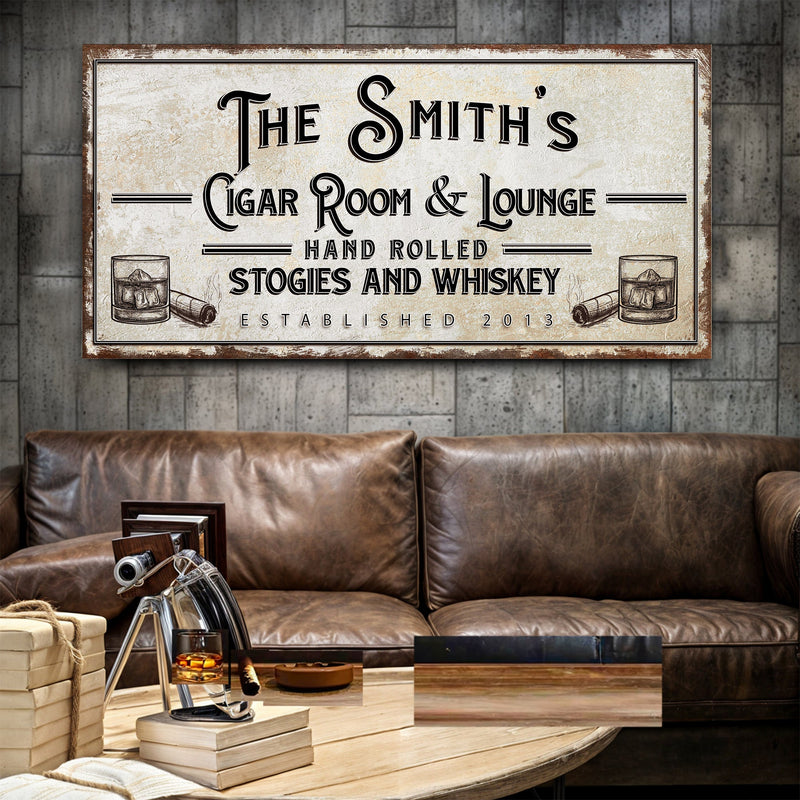 Personalized Cigar Room and Lounge Sign II