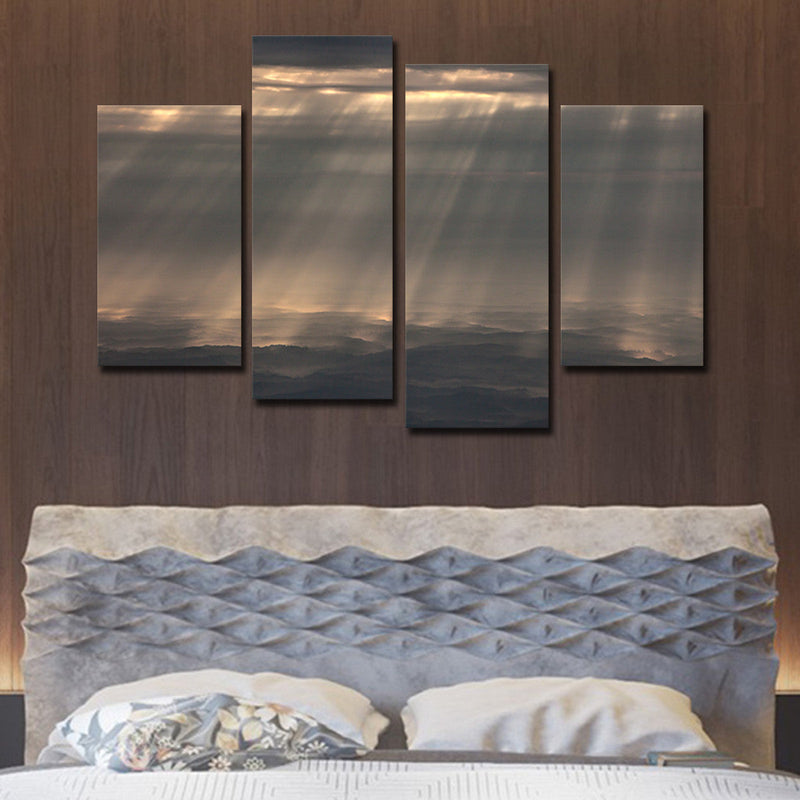 Sunrays And Cloudy Sky Wall Art