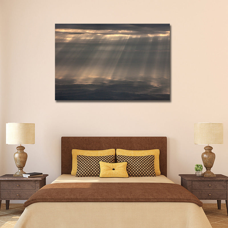 Sunrays And Cloudy Sky Wall Art