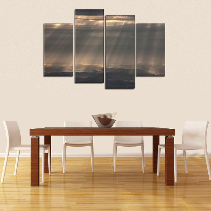 Sunrays And Cloudy Sky Wall Art