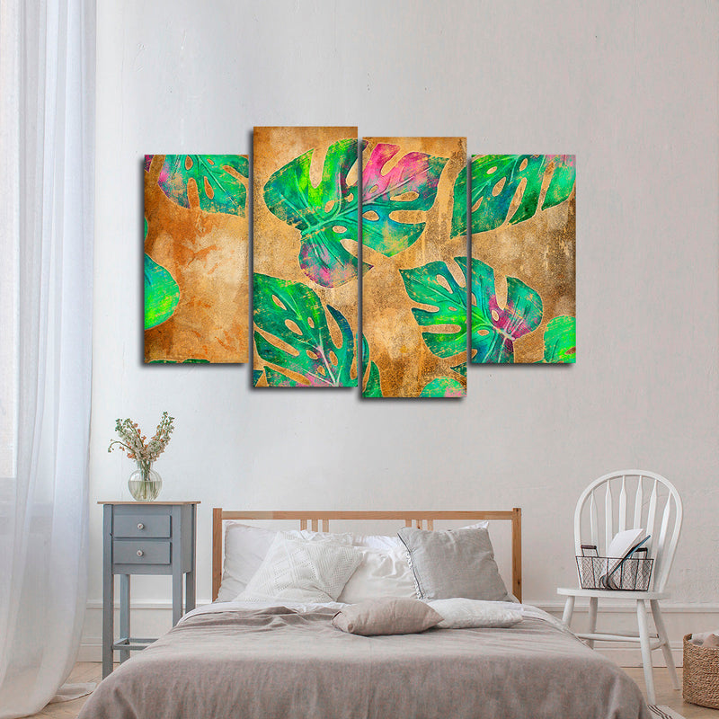 Wild Monstera Leaves Wall Art