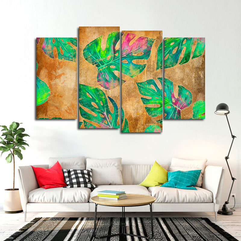 Wild Monstera Leaves Wall Art