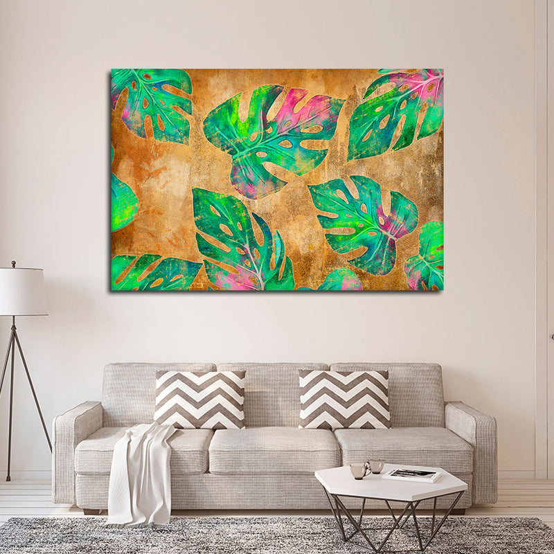 Wild Monstera Leaves Wall Art