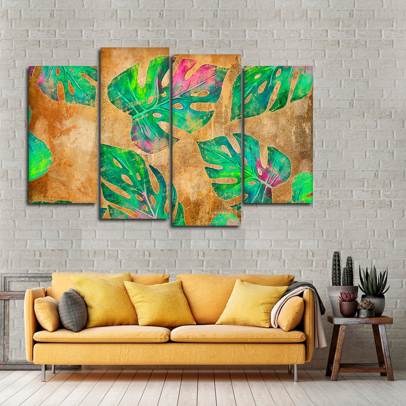 Wild Monstera Leaves Wall Art