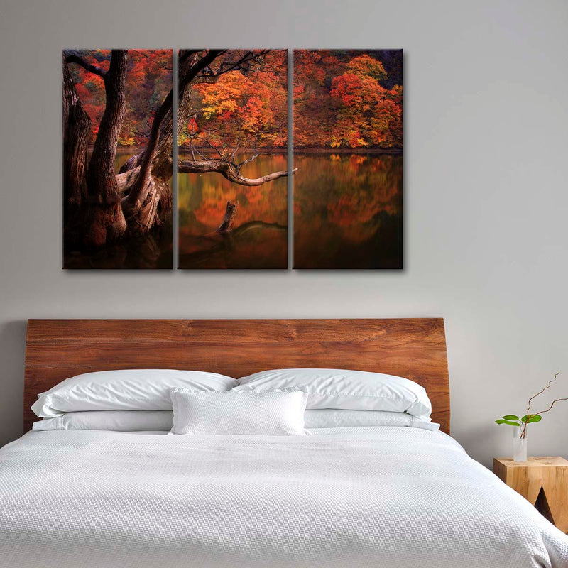 Orange Autumn Lake Wall Art