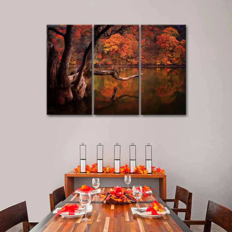 Orange Autumn Lake Wall Art