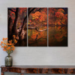 Orange Autumn Lake Wall Art