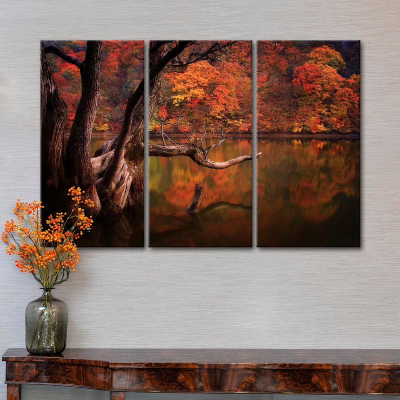 Orange Autumn Lake Wall Art