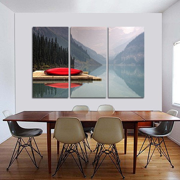 Mountain Lake Kayak Wall Art