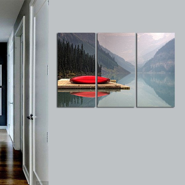 Mountain Lake Kayak Wall Art