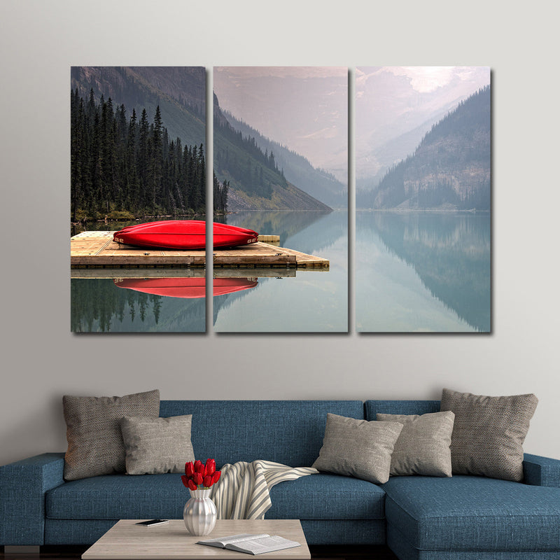 Mountain Lake Kayak Wall Art