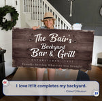 Backyard Bar & Grill Sign XV