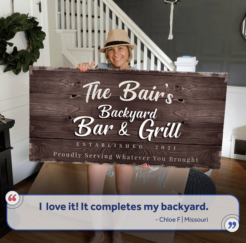 Backyard Bar & Grill Sign XV