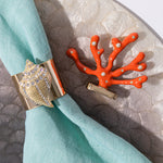 Sparkle shell napkin rings, set of two