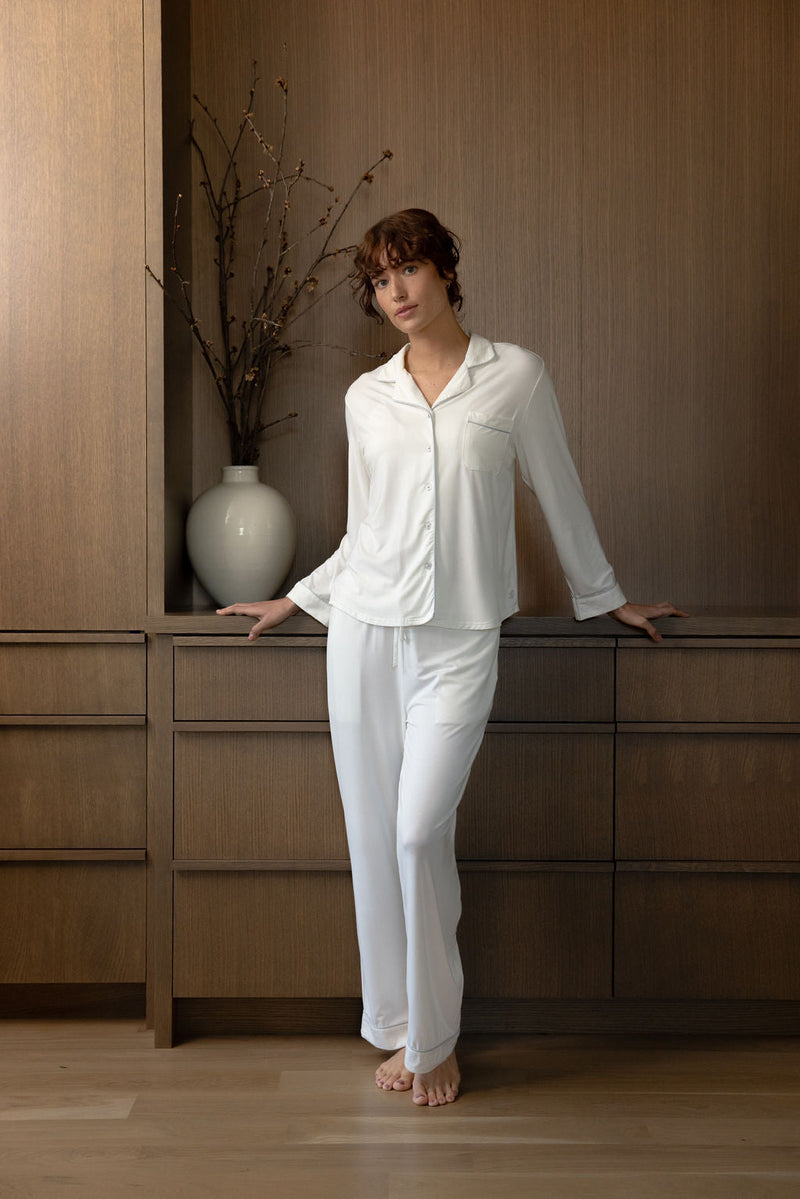 Women's Stretch-Knit Long Sleeve Bamboo Pajama Set