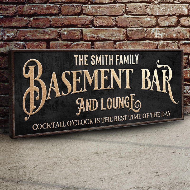 Custom Basement Bar and Lounge Sign