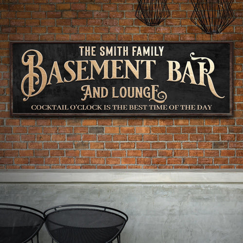 Custom Basement Bar and Lounge Sign