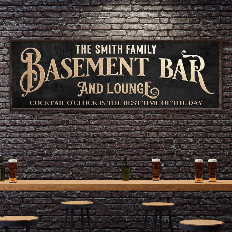 Custom Basement Bar and Lounge Sign