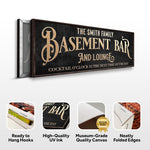 Custom Basement Bar and Lounge Sign