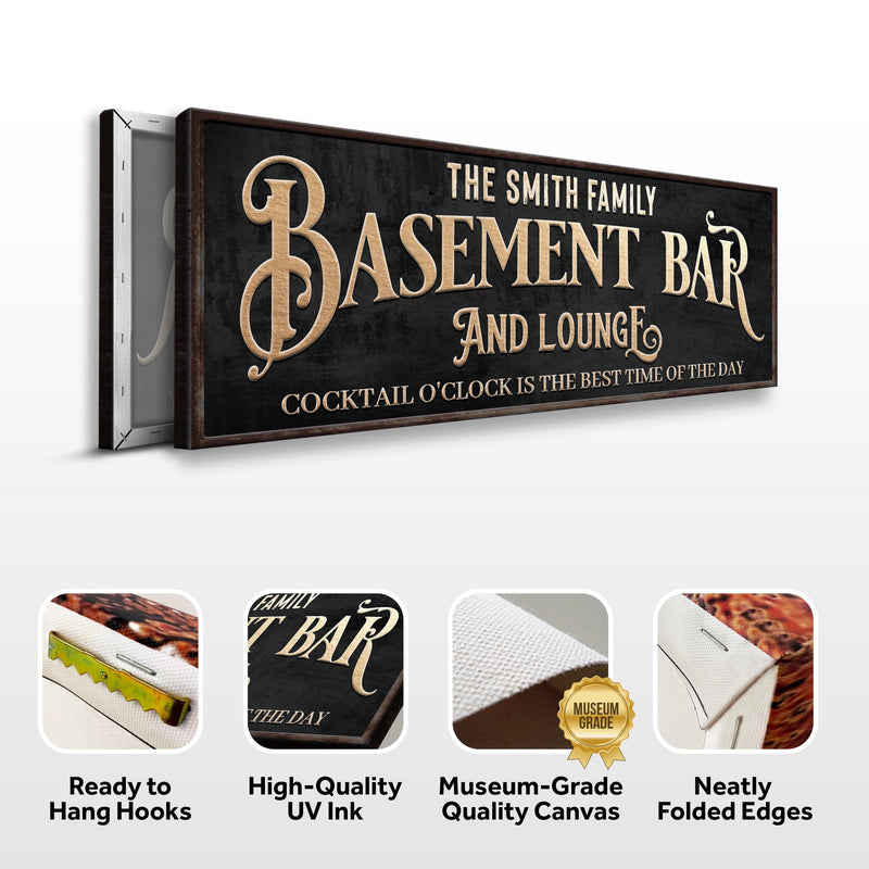 Custom Basement Bar and Lounge Sign
