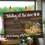 Custom Dog Portrait Waiting At The Door Sign