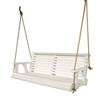 Amish Casual 4 Foot Roll Back Porch Swing in White Stain