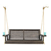Amish Casual 4 Foot Roll Back Porch Swing in Dark Walnut with Clearcoat