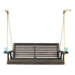 Amish Casual 4 Foot Roll Back Porch Swing in Dark Walnut with Clearcoat