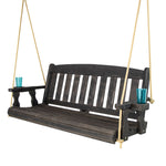 Amish Casual 5 Foot Black Stain Mission Porch Swing with Clearcoat
