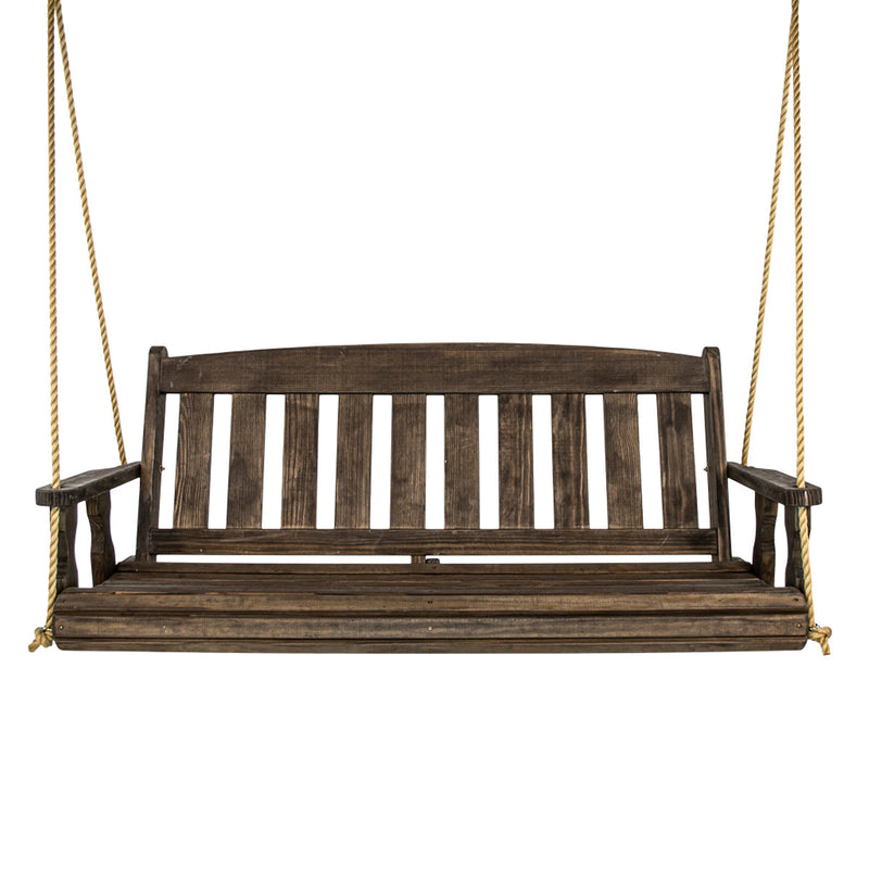 Amish Casual 5 Foot Dark Walnut Stain Mission Porch Swing with Clearcoat