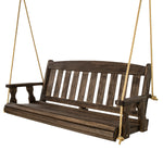 Amish Casual 4 Foot Dark Walnut Stain Mission Porch Swing with Clearcoat