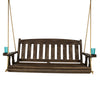 Amish Casual 5 Foot Dark Walnut Stain Mission Porch Swing with Clearcoat