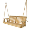 Amish Casual 3 Foot Unfinished Roll Back Porch Swing with Clearcoat