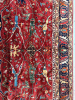 Hand-Knotted Afghani Bidjar Wool Rug – 9’x12’6” – Intricate Geometric & Floral Motifs
