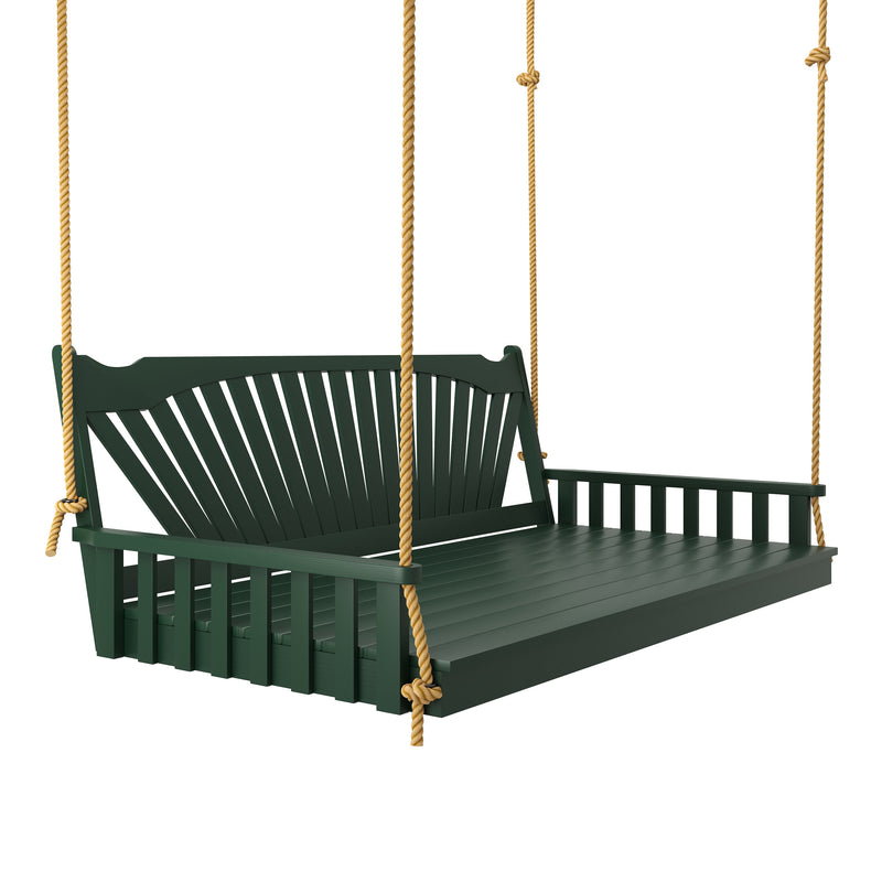 Keystone Amish Co. 5 Foot Sunburst Porch Swing Bed, Dark Green Paint