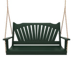 Keystone Amish Co. Sunburst Porch Swing, 4 Foot, Dark Green