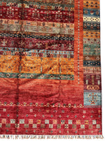 Afghani Khorjin Wool Rug – 7' x 9'10" – Vibrant Geometric & Tribal Patterns
