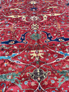Hand-Knotted Afghani Bidjar Wool Rug – 9’x12’6” – Intricate Geometric & Floral Motifs